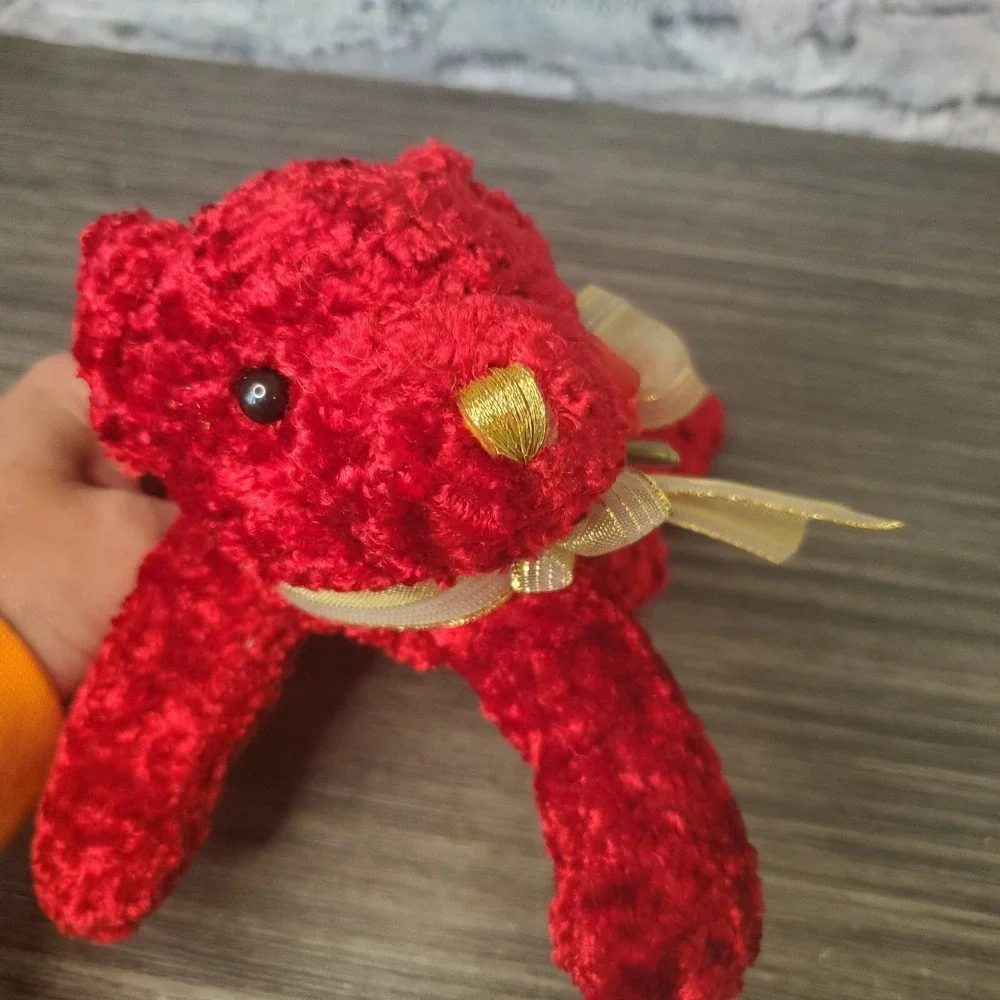 Dan Dee Red Crushed Velvet Dog 9